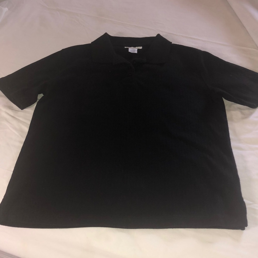Rebecca Malone black ribbed polo shirt size M/M